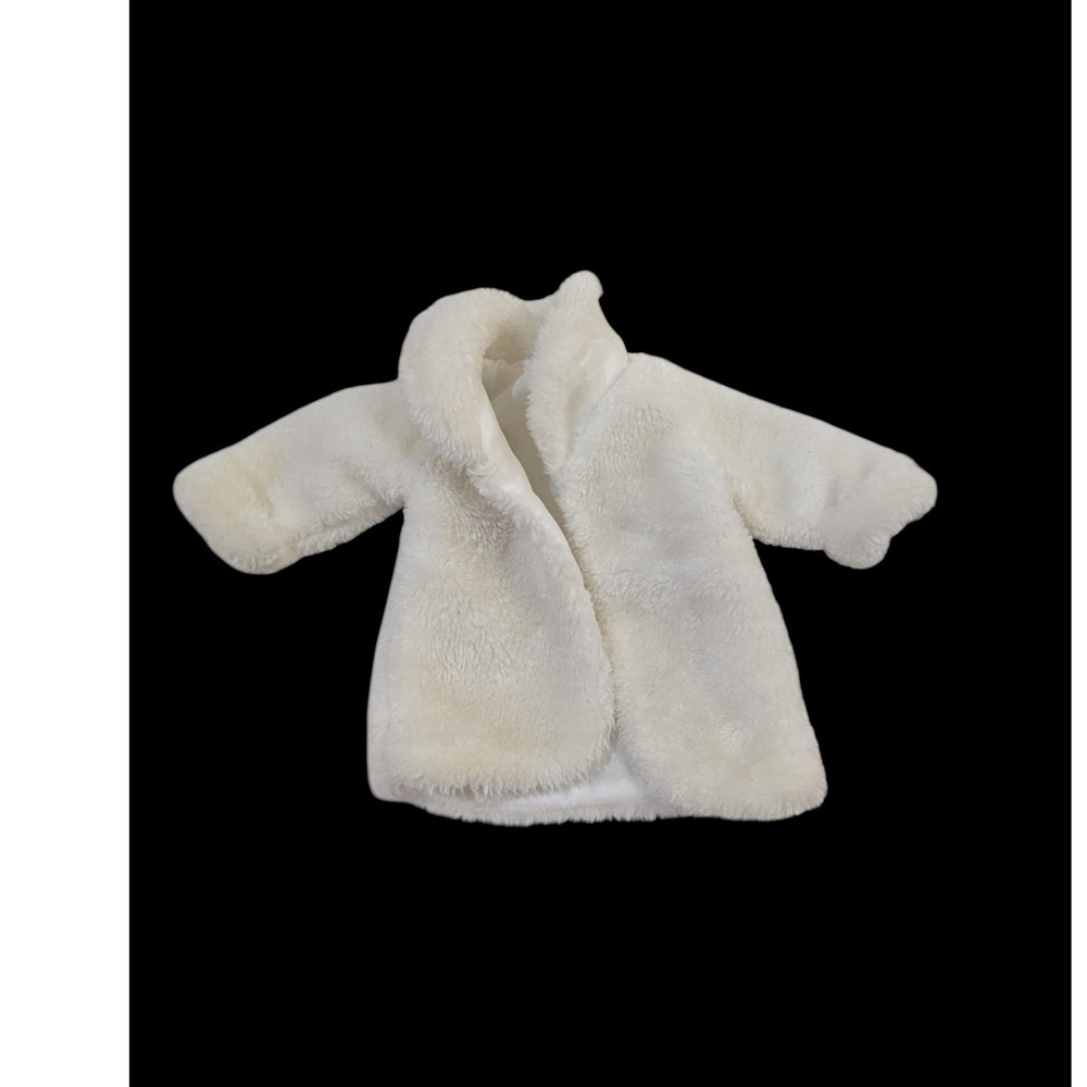 Fibre-Craft 1996 White Faux Fur Doll Coat  Vintage 10‎ Inch Plush Jacket